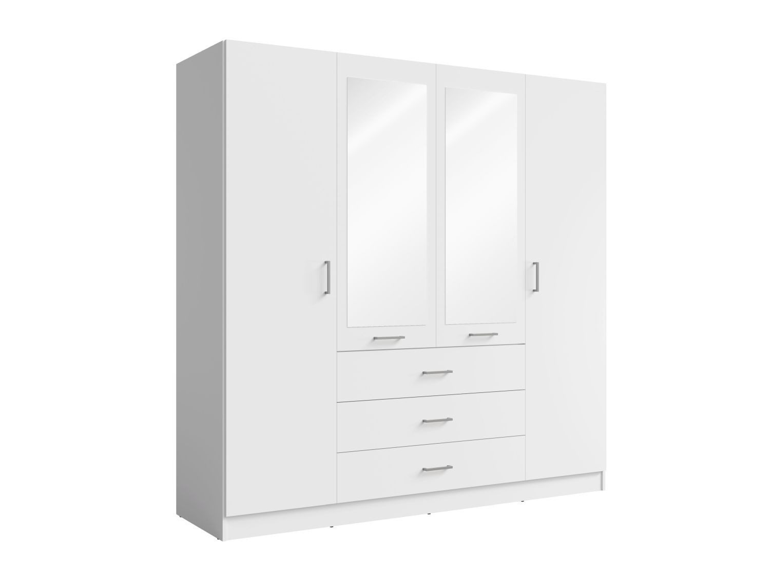 Lukas Möbel Kleiderschrank Drehtürenschrank Kleiderschrank Konos Schrank weiss o. beige mit Schubladen, Spiegel, weiss oder beige