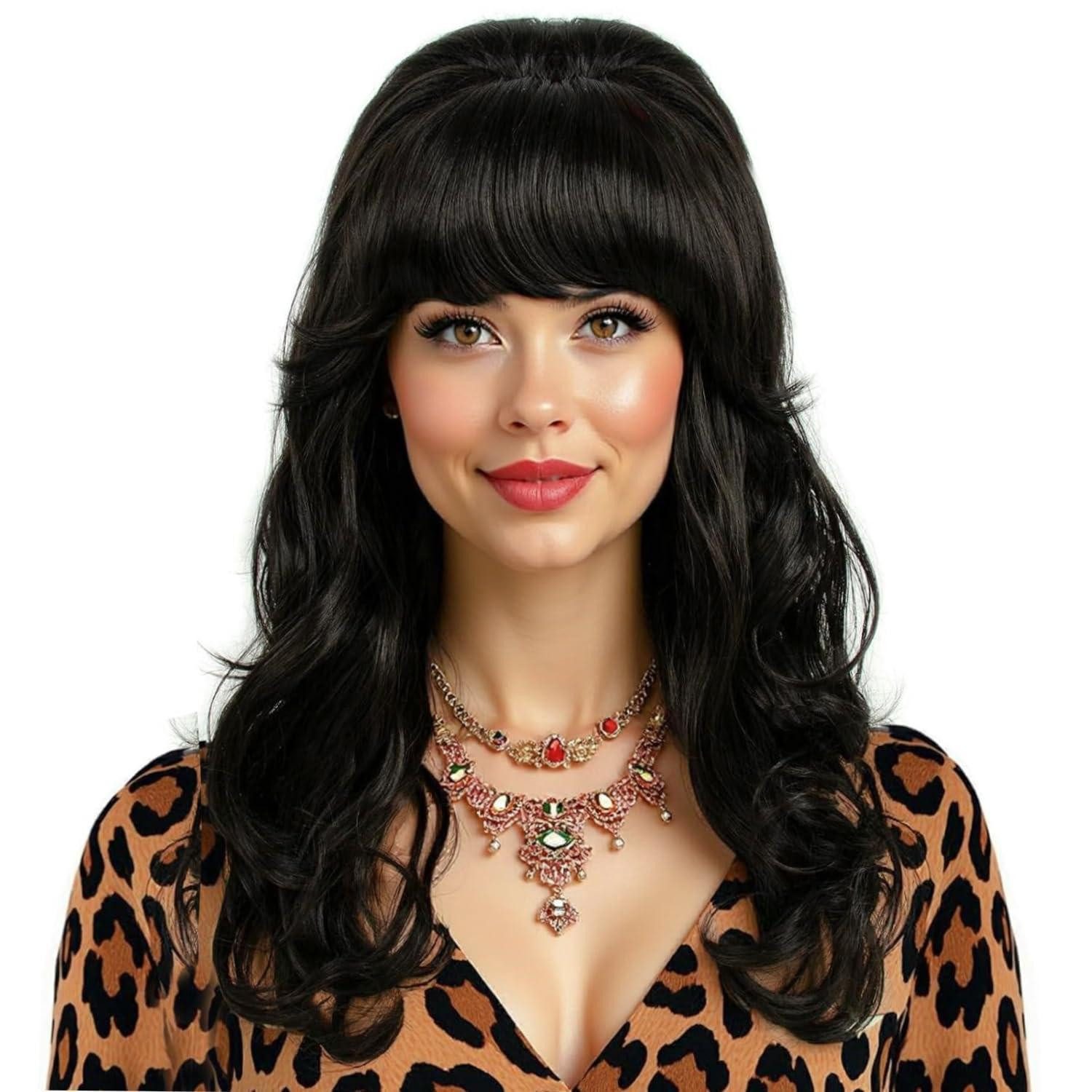 LuxusKollektion Kostüm-Perücke Perücke Bienenstock Bouffant Damen 50er Peggy Bundy Perücke Schwarz