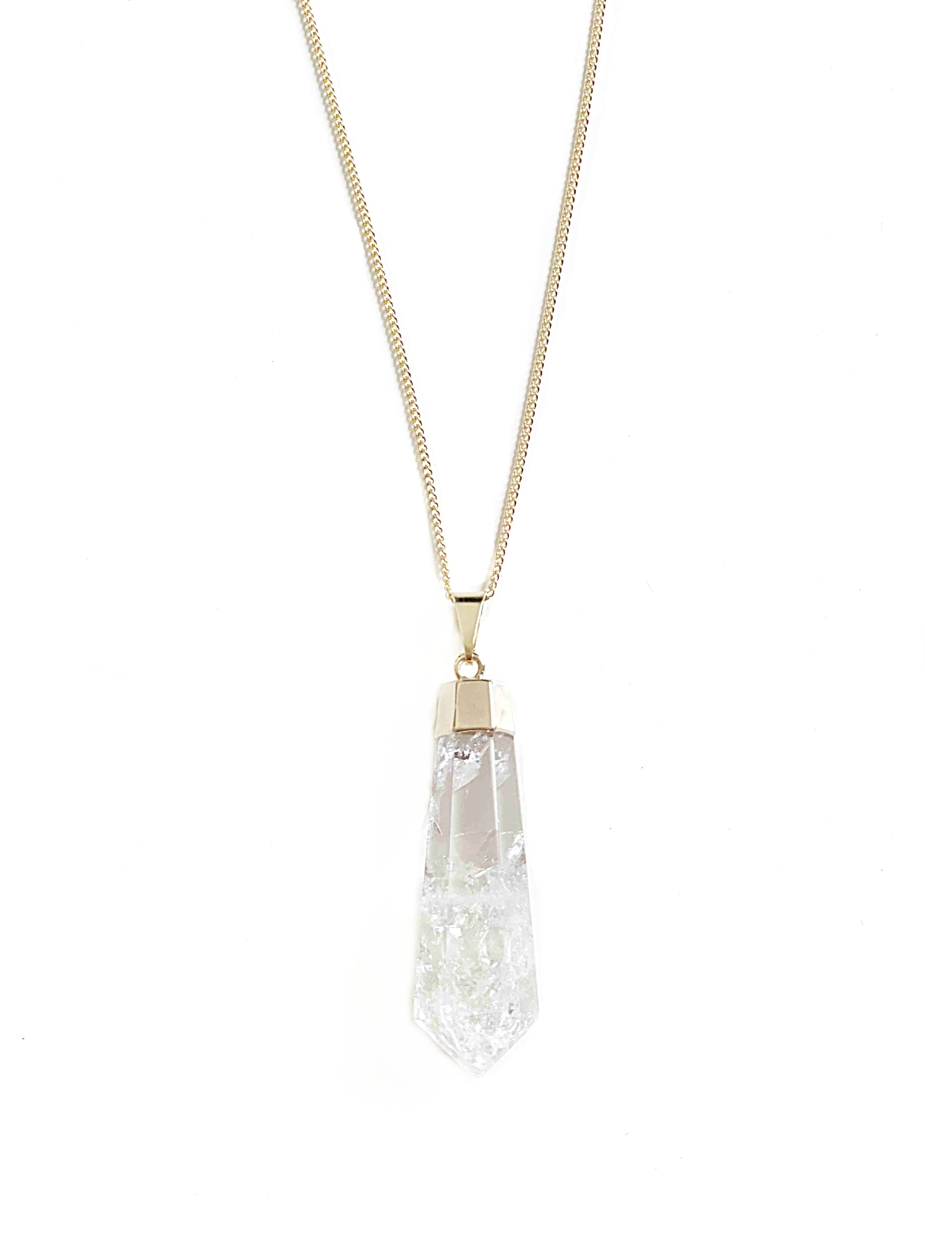 Crystal and Sage Jewelry Kette mit Anhänger Bergkristall Kristallkette verg günstig online kaufen