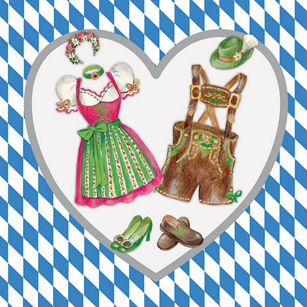 Ambiente Luxury Paper Products Papierserviette 20 Servietten Bavarian Clothes 33x33cm, (20 St)