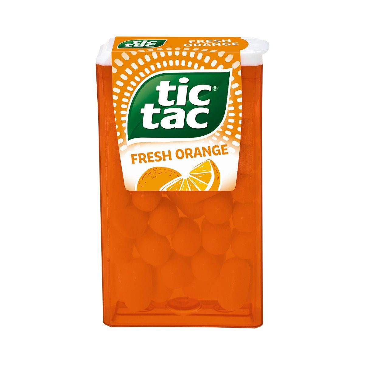 tic tac Süßigkeit, tic tac fresh Orange Orangen Dragees mit fruchtig milder Note 18g