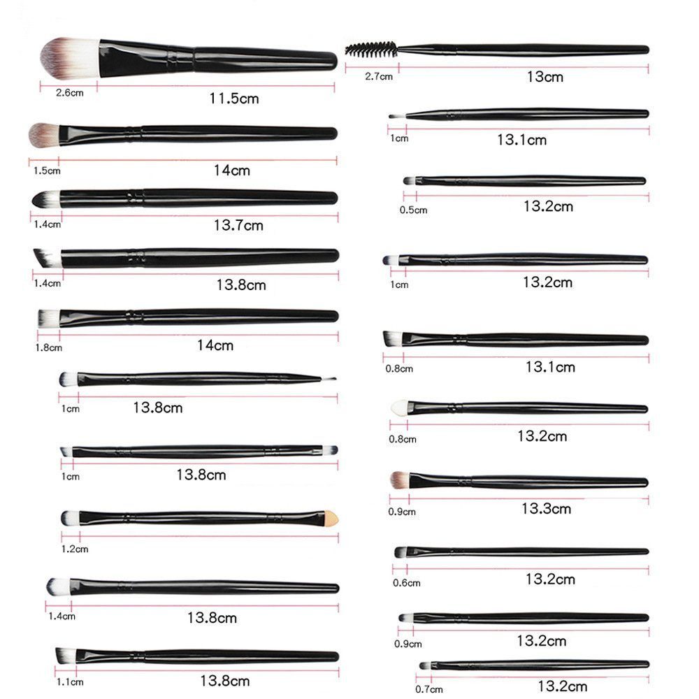 KINSI Kosmetikpinsel-Set 20 Stück Make-up Pinsel Set, Lidschatten Pinsel, Beauty Pinsel Set, 20 tlg., Foundation Eyeliner Rouge Lippenkosmetik Bürsten für Puder