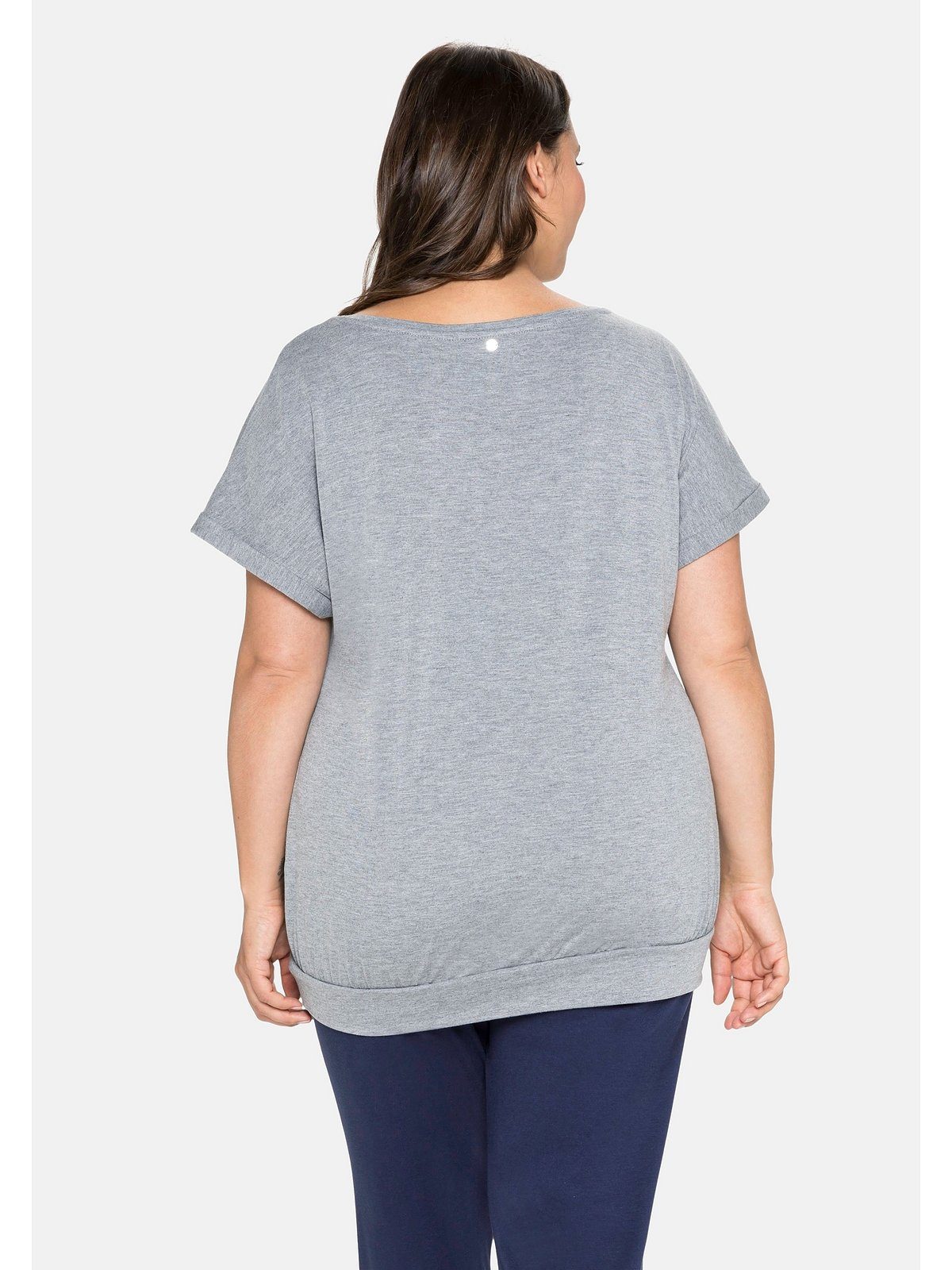 Sheego Große mit Frontprint, Größen in leichter Rundhalsshirt Oversized-Form