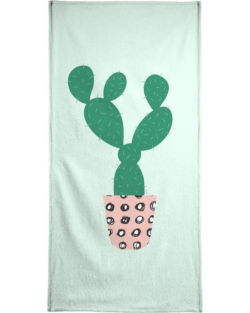 Juniqe Handtuch Cactus - Handtuch Einseitig bedrucktes Handtuch. In, Frottee-Veloursqualität (1-St), Bedruckte Oberseite in weicher Frottee-Veloursqualität.