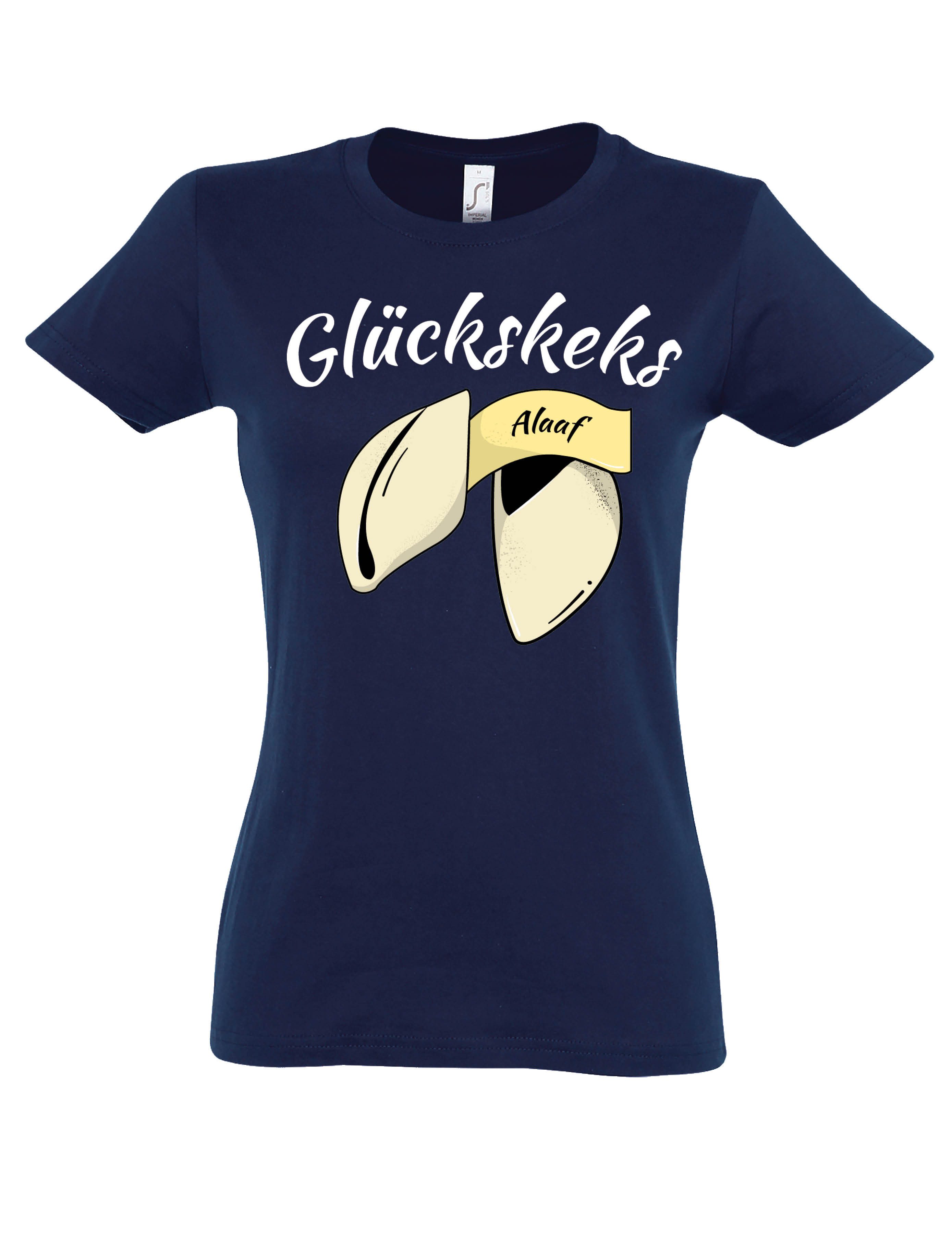 Print-Shirt Glückskeks Print Damen T-Shirt Statement Fasching Karneval Frauen