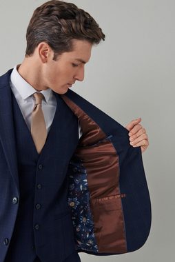 Next Baukastensakko Karierter Anzug mit Motion Flex: Skinny Fit Jacke (1-tlg)