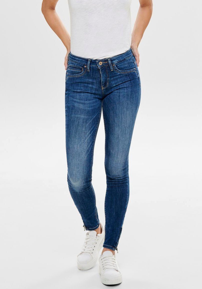 ONLY Skinny-fit-Jeans ONLKENDELL LIFE mit Zipper am Saum | Stretchjeans