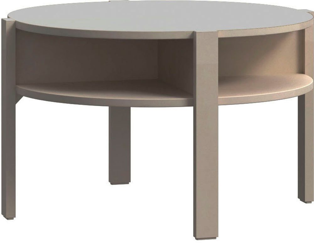 FORTE Beistelltisch Tobago, runder Couchtisch mit 4 Ablagefächern, B/H/T 74,4/45,5/74,4 cm, Durchmesser ca. 74,5 cm