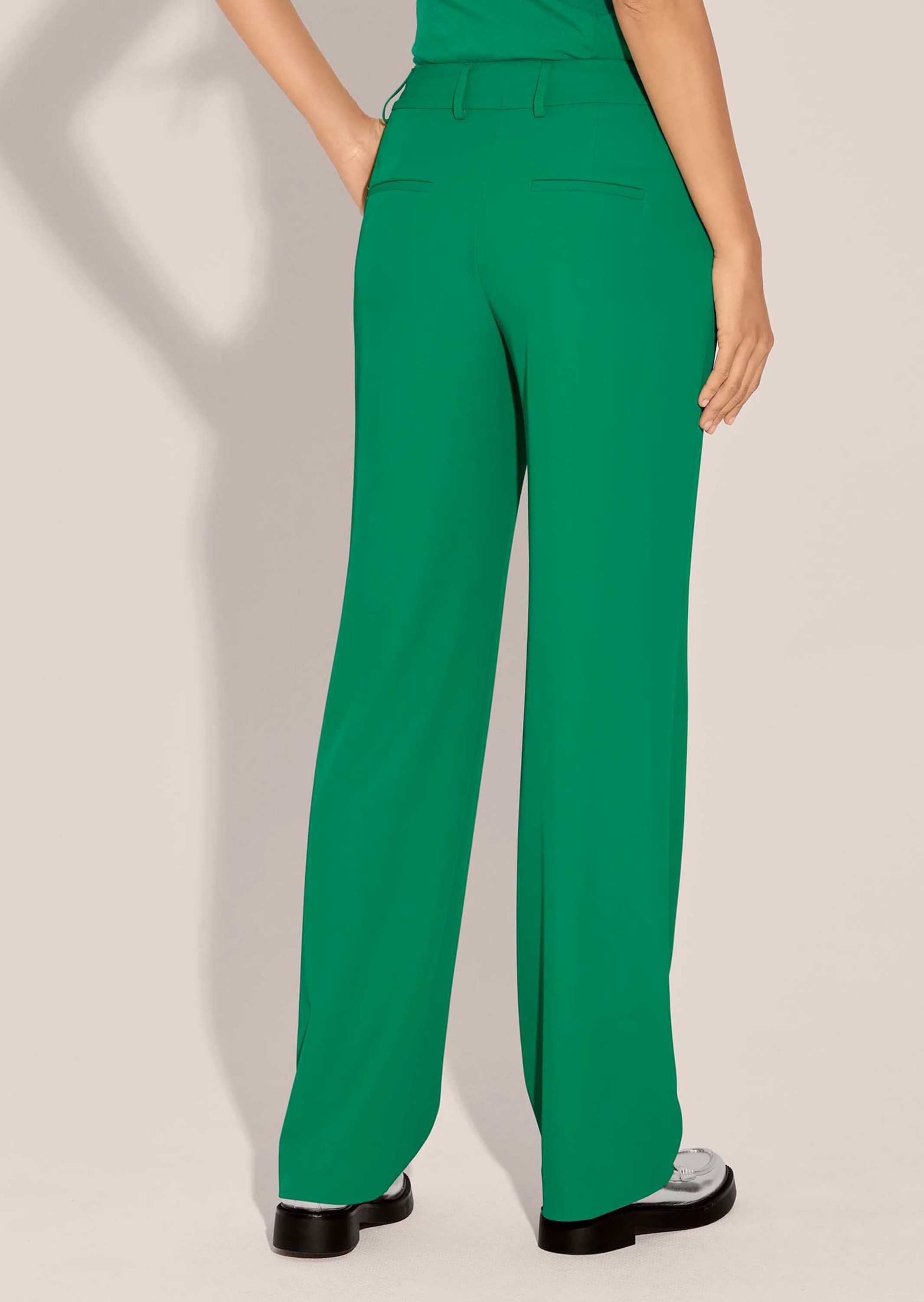MADELEINE Stoffhose Komfortable Stretchhose mit Taschen Schlichtes Design mit verdecktem Hakenverschluss