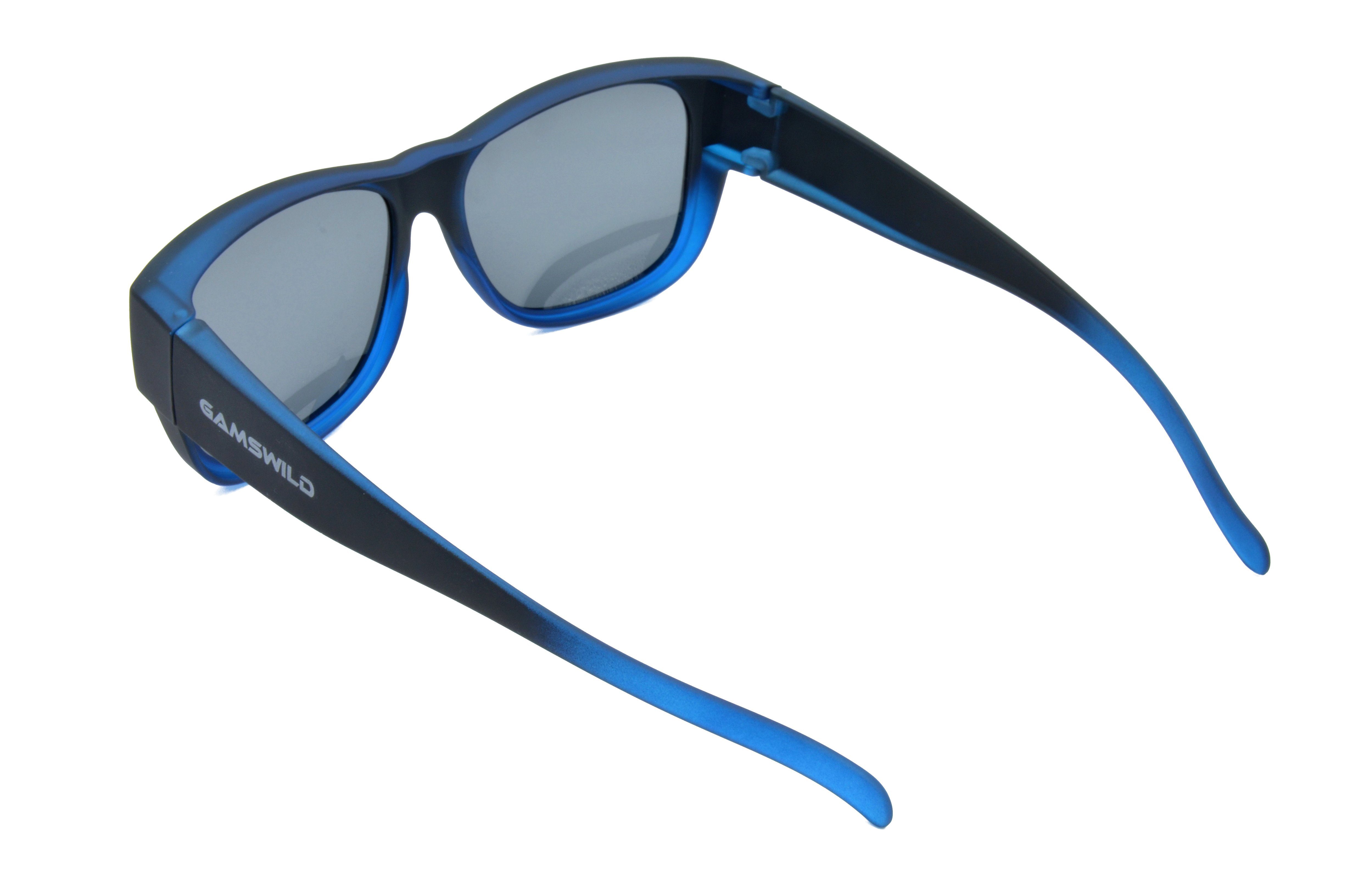 Rubbertouchbeschichtung Damen Sonnenbrille Sportbrille Sportbrille Überbrille unisex, blau, beere, G15, Passform, schwarz WS6022 universelle Gamswild Herren,