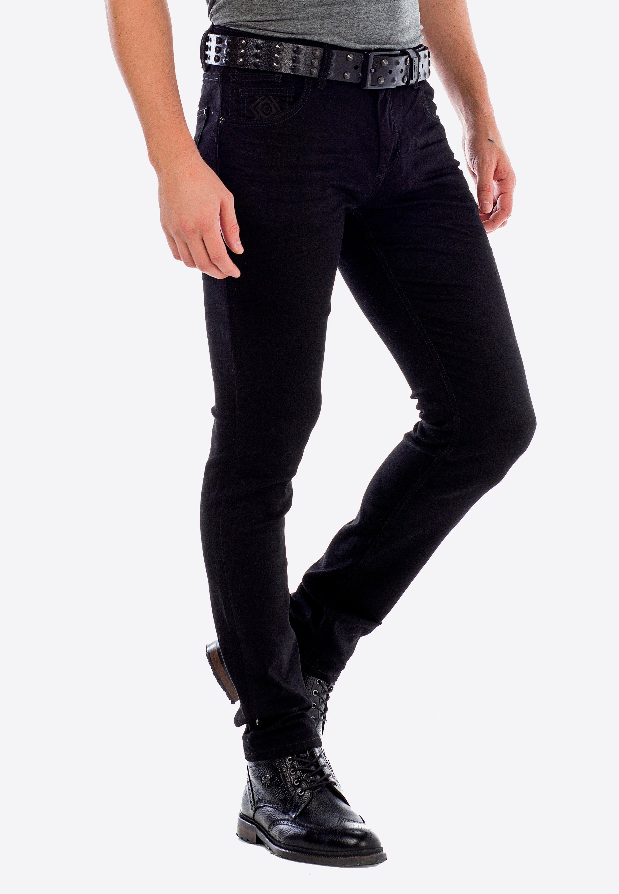 Cipo Straight Slim-fit-Jeans & in schwarz Fit Baxx