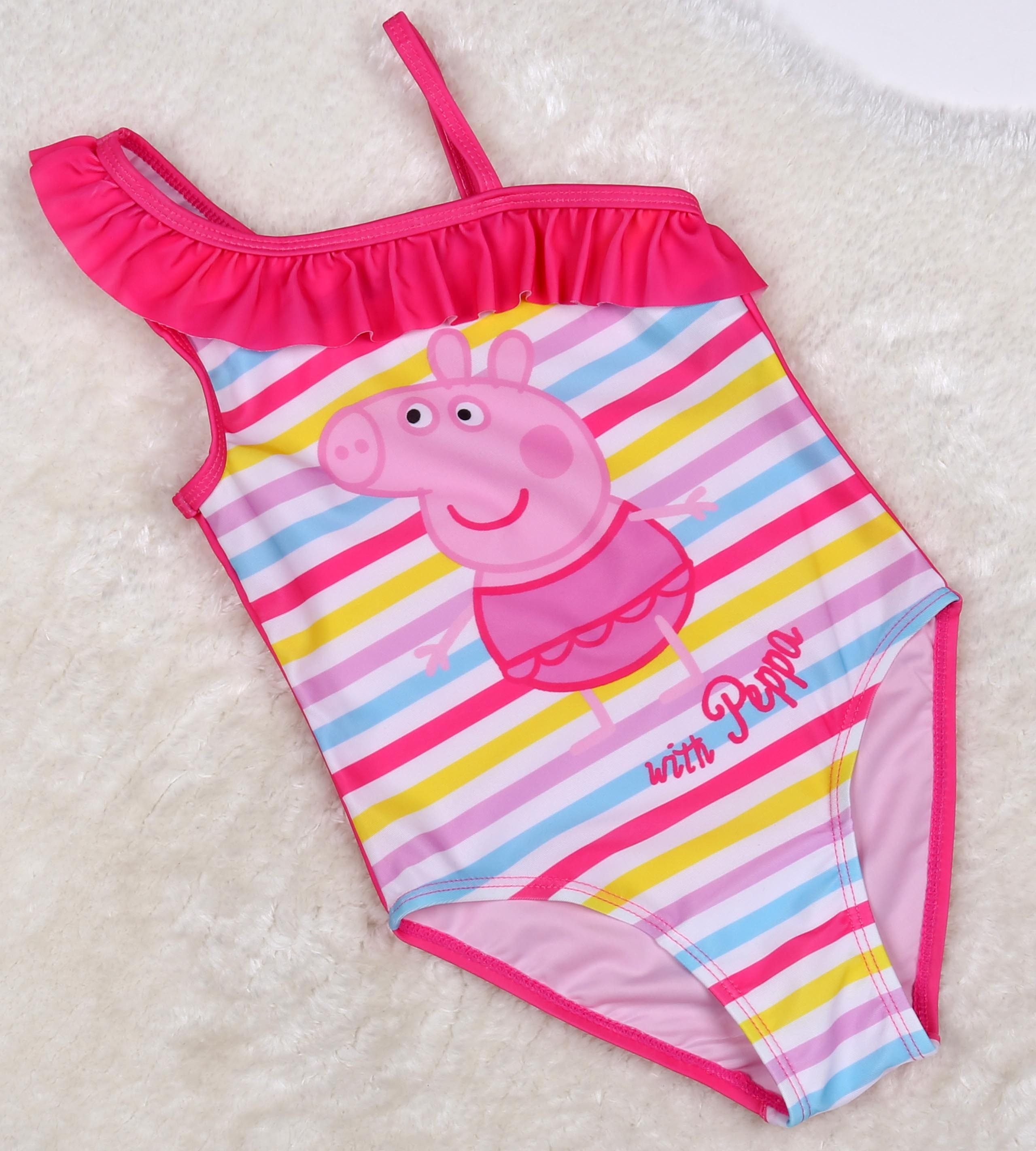 Peppa Pig Badekleid Peppa Pig Rosa gestreifter Badeanzug, Bademode für Mädchen 2-3 Jahre