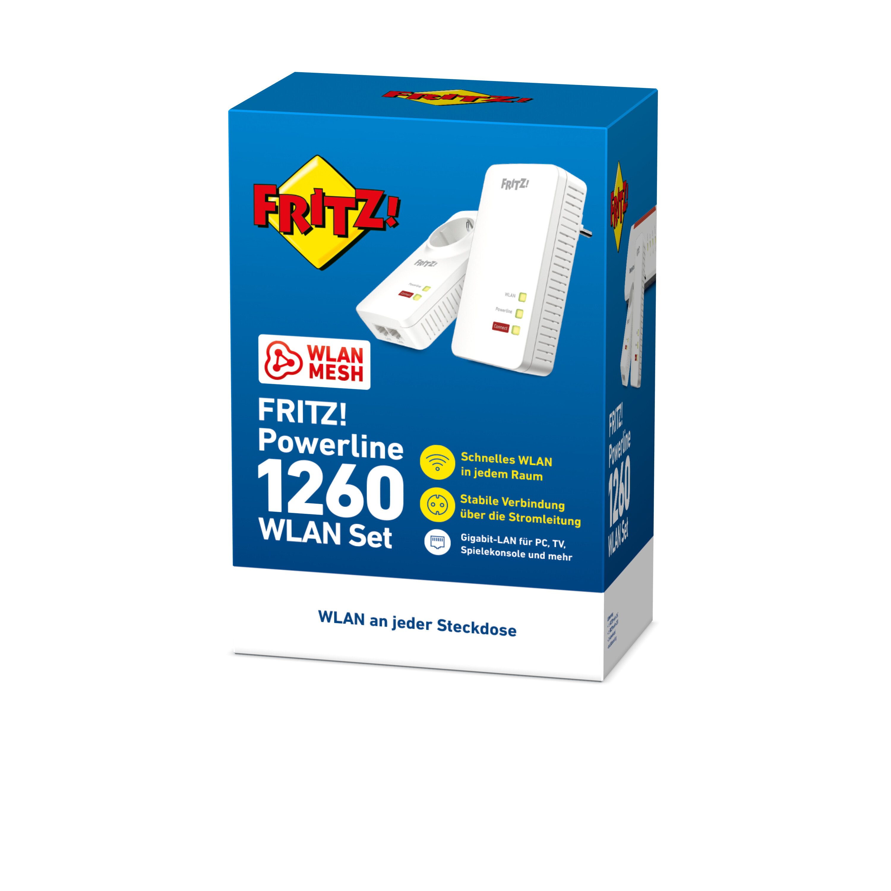 Fritz! FRITZ!Powerline 1260 WLAN Set WLAN-Router