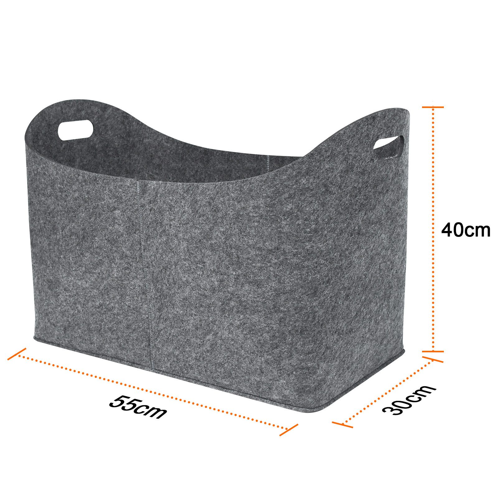 FIVMEN Kaminholzkorb XXL Filztasche mit Verstärkter Griff, Holzkorb für Kaminholz aus Filz (Filztaschen Shopper Extra Dicker)