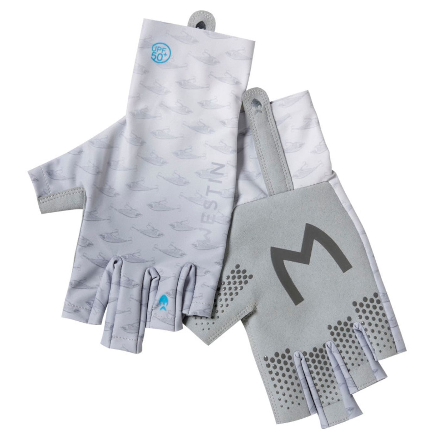 WESTIN Angelhandschuhe Westin Solar Upf Half Finger Glove Grey - Handschuhe Angelhandschuhe