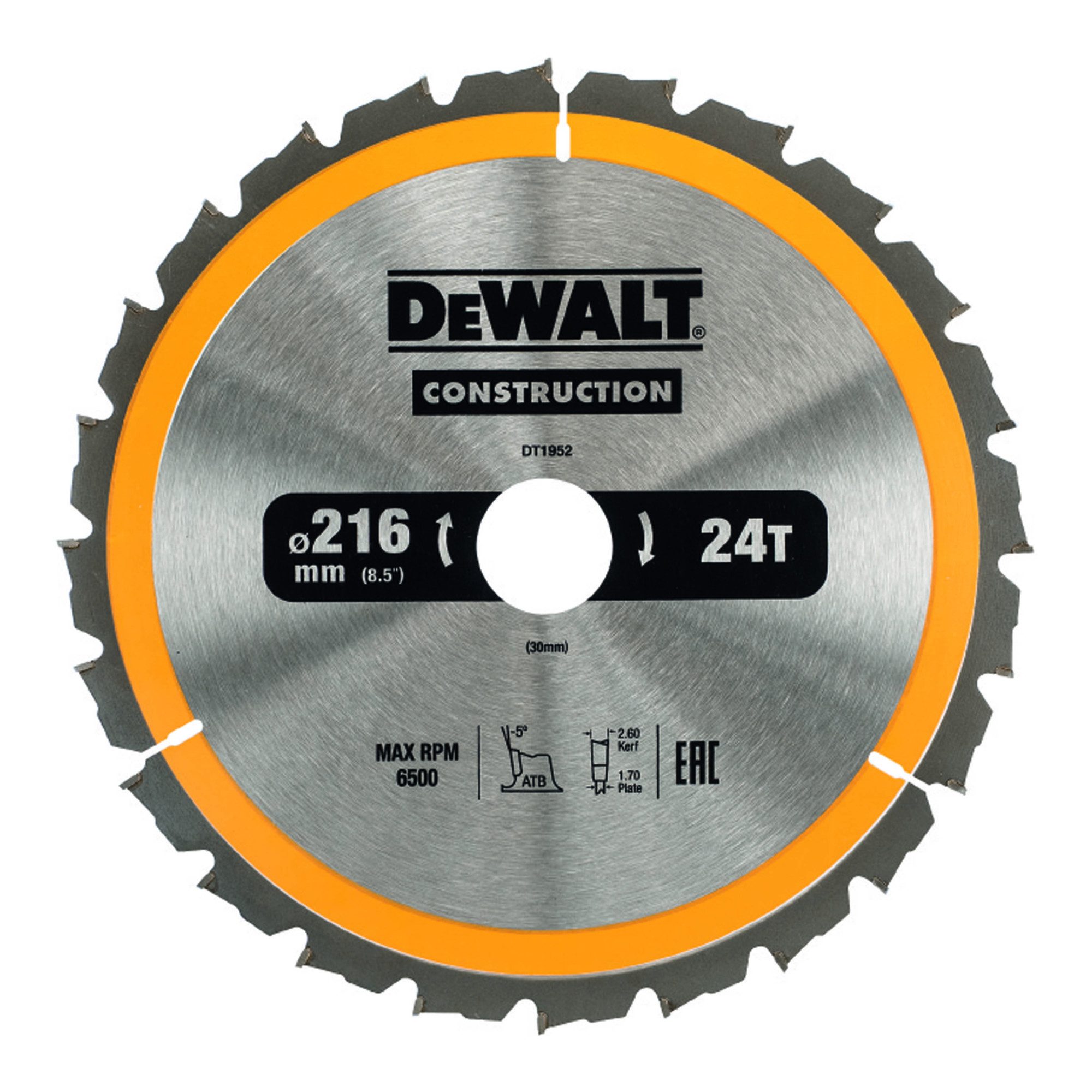 DeWalt Kreissägeblatt DEWALT Kreissägeblatt stationär 216/30 mm 24WZ DT1952-QZ