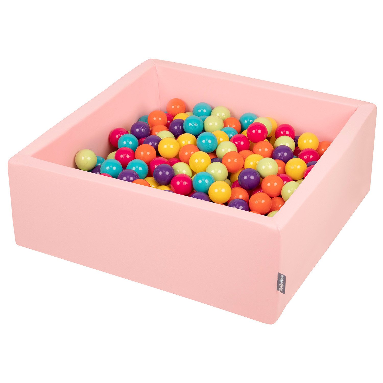 KiddyMoon Bällebad KW30D, (Bällepool mit bunten Bällen, 300-tlg., Bällepool Eckig), Made in Europe