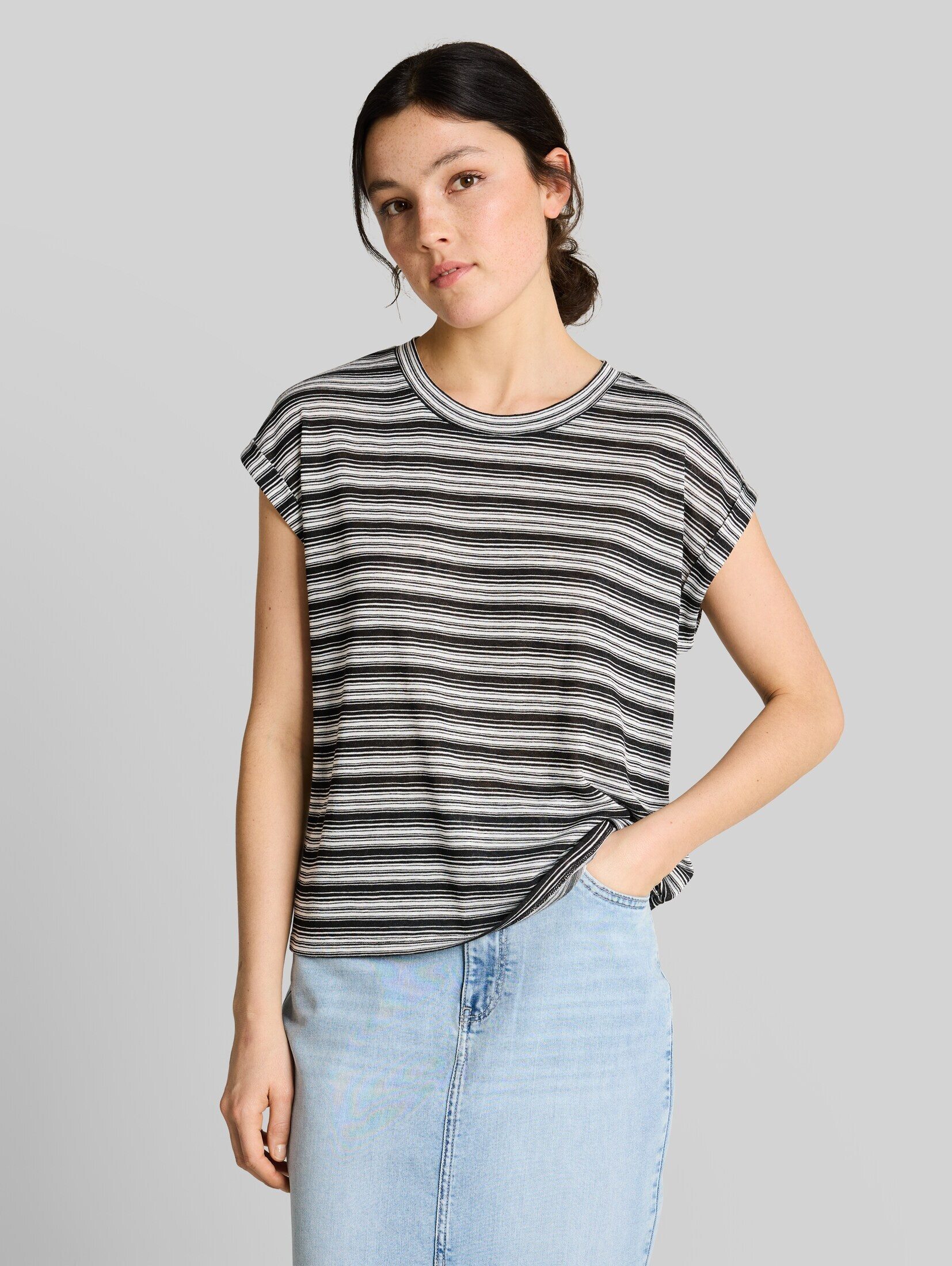 TOM TAILOR Denim T-Shirt T-Shirt T-Shirt mit Streifenmuster