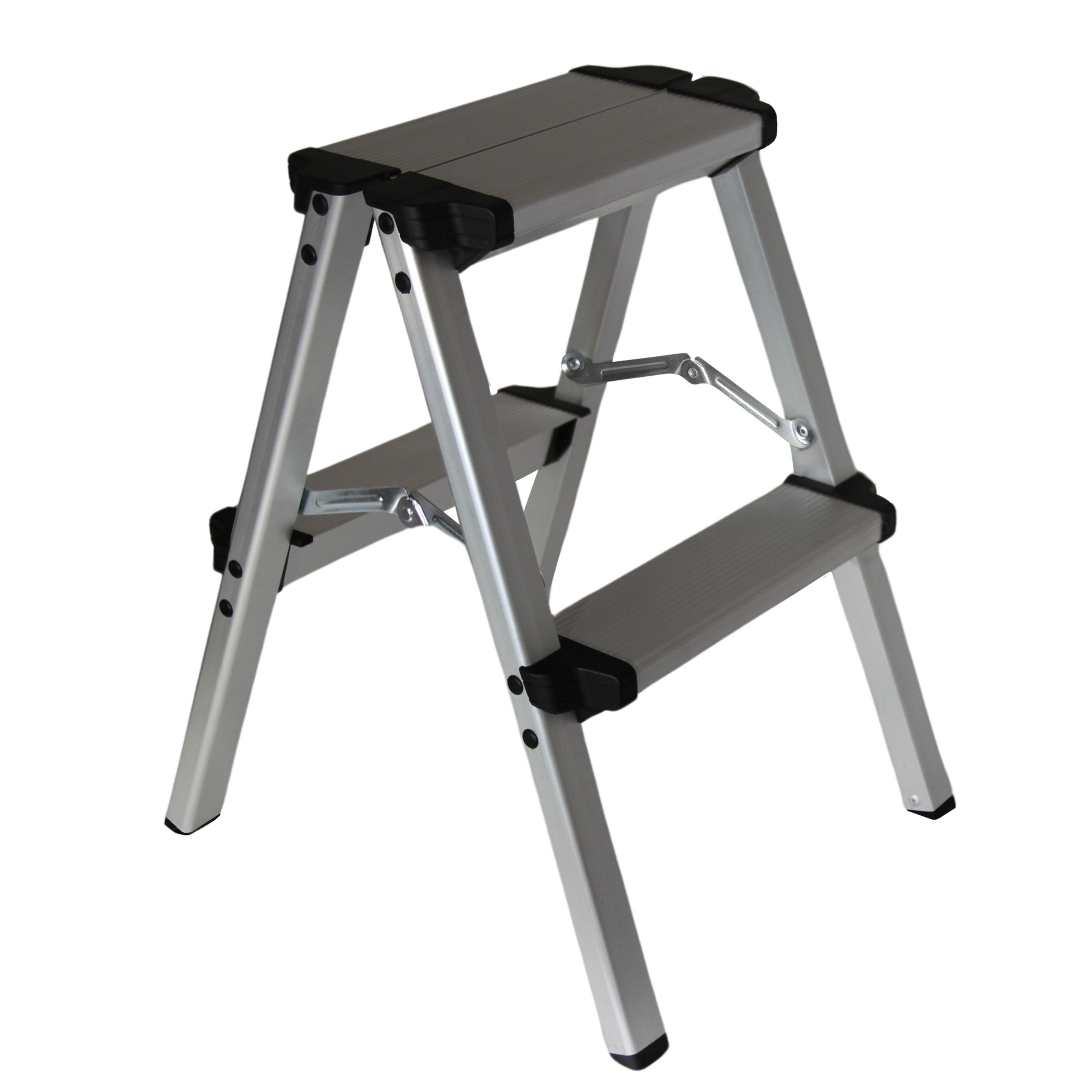 HELO24 Doppelleiter Alu Leiter Klapptritt Trittbank 150 kg Klappbar D2 - 2x günstig online kaufen