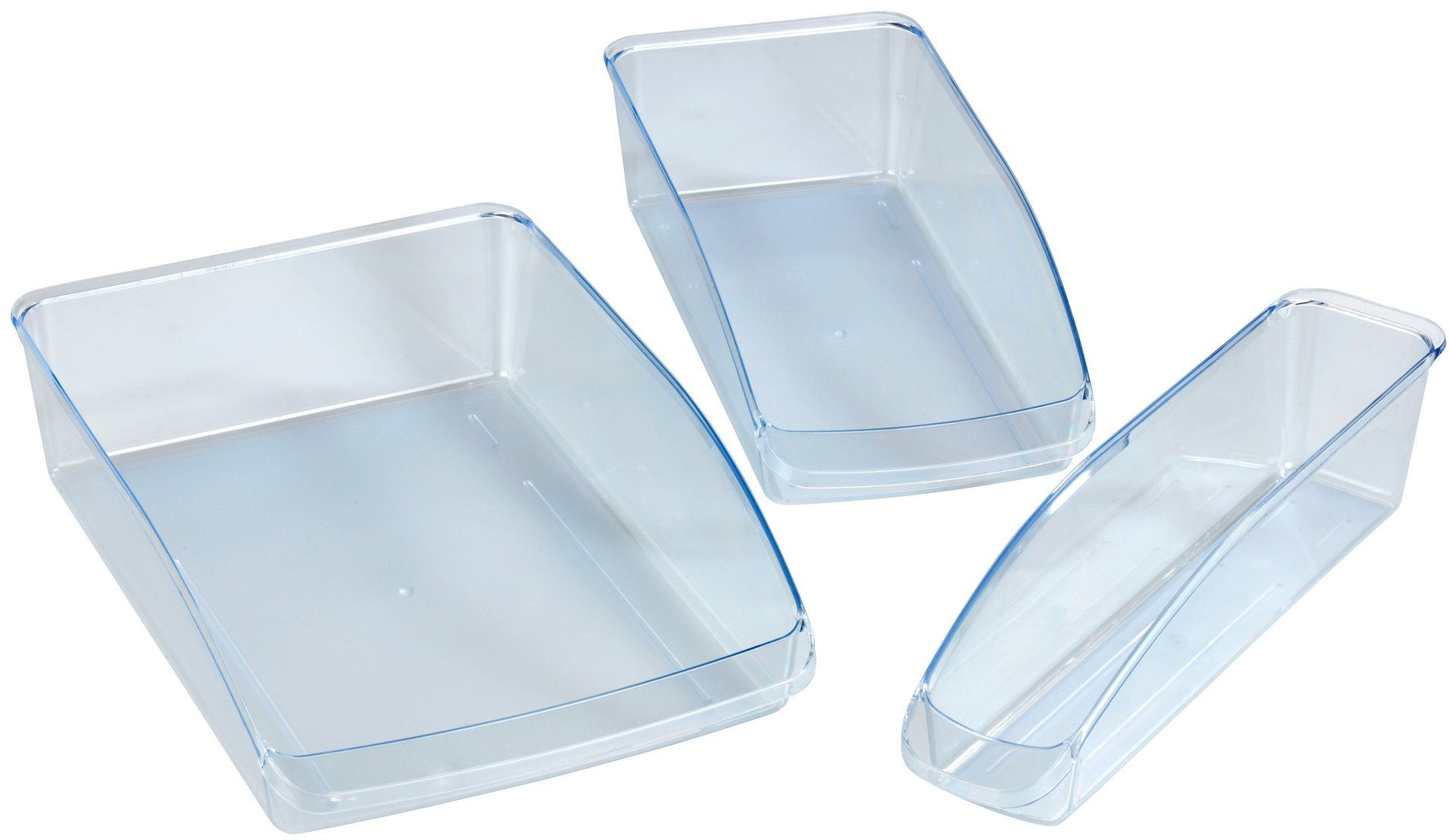 WENKO Aufbewahrungssystem Kühlschrank-Organizer, Kunststoff, (Set, 3-tlg), zum Sortieren von Lebensmittelvorräten, Obst und Gemüse, 3 Größen