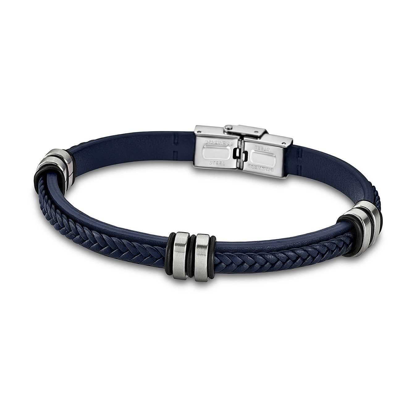 Lotus Style Armband Lotus Style Urban Armband blau (Armband), für Damen, Herren aus Edelstahl (Stainless Steel), Echtleder