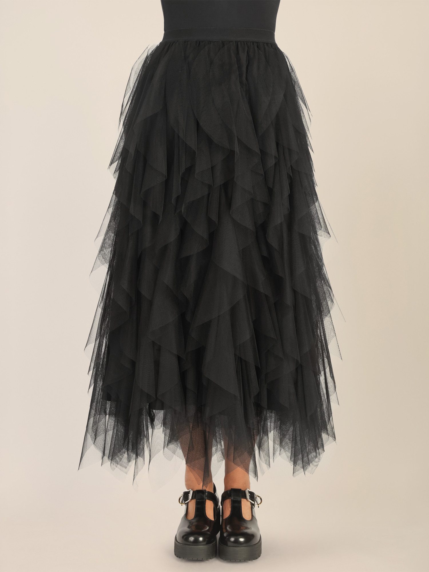 Apart Maxirock mit senkrechten Volants günstig online kaufen