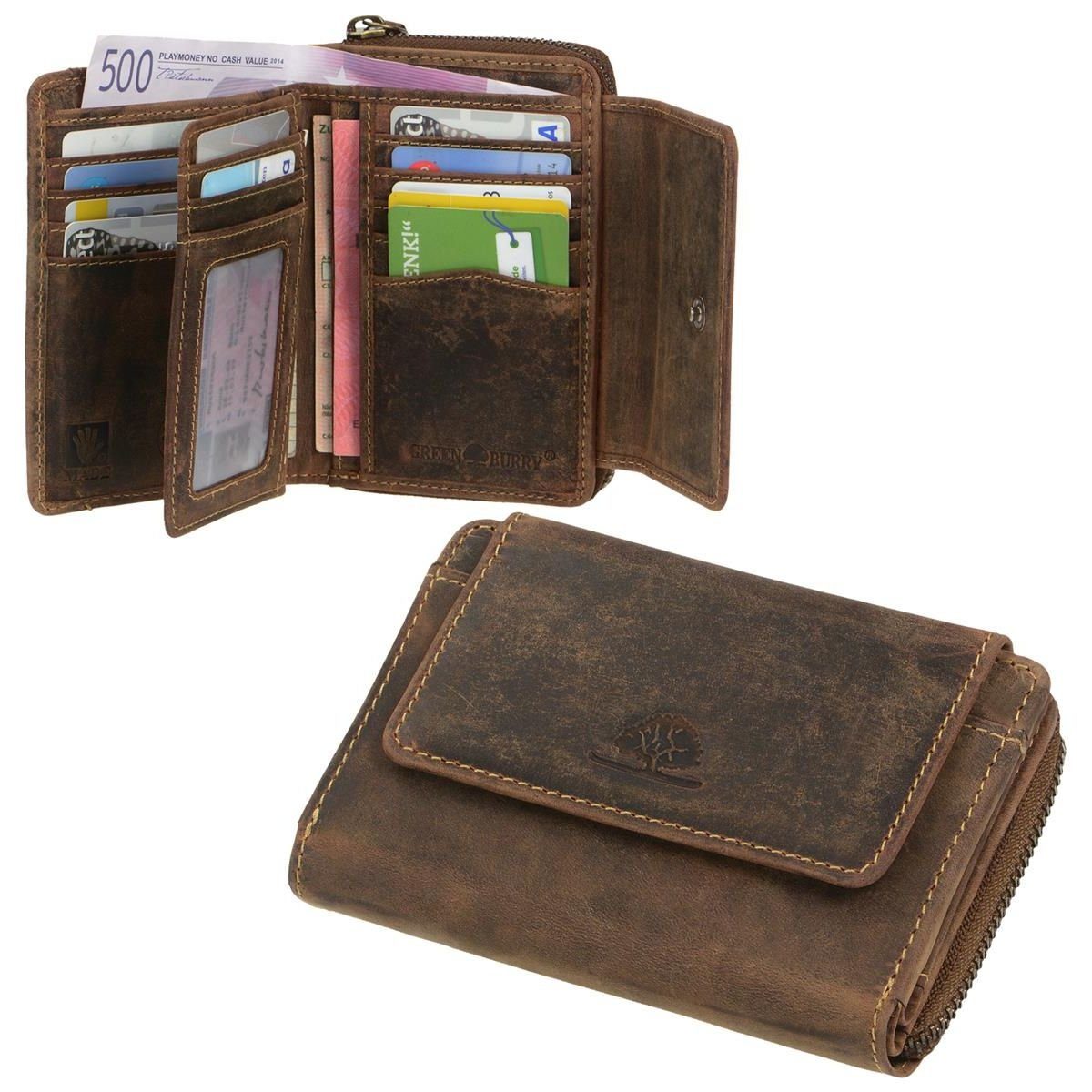 Greenburry Geldbörse Vintage, Damenbörse, Portemonnaie mit 15 Kartenfächern, RFID Schutz | Geldbörsen