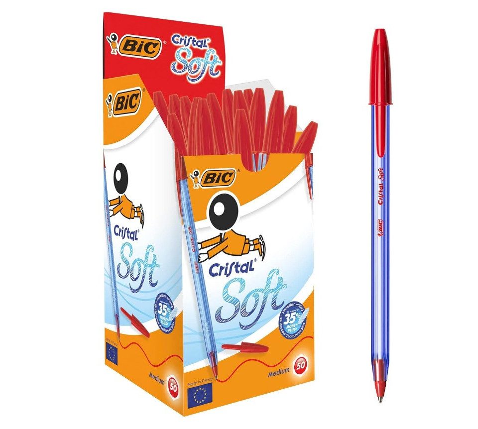 BIC Kugelschreiber BIC Kugelschreiber Cristal Original Medium 0.35mm rot, 50er Set