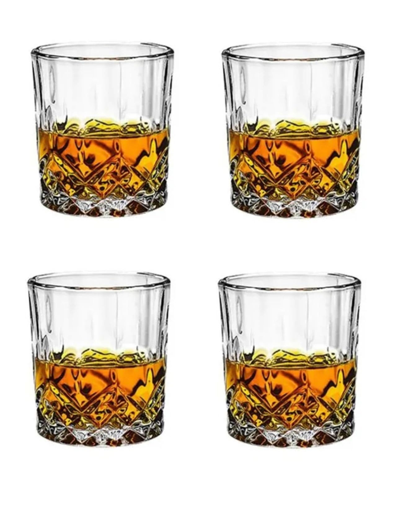 Whiskyglas Sets, anmutige Tumbler für Whisky und Rum mit Relief