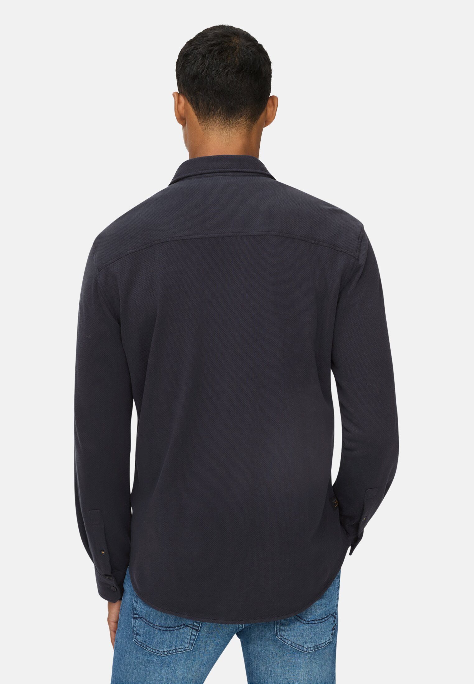 camel active Langarmhemd aus Baumwolljersey Langarm Kentkragen
