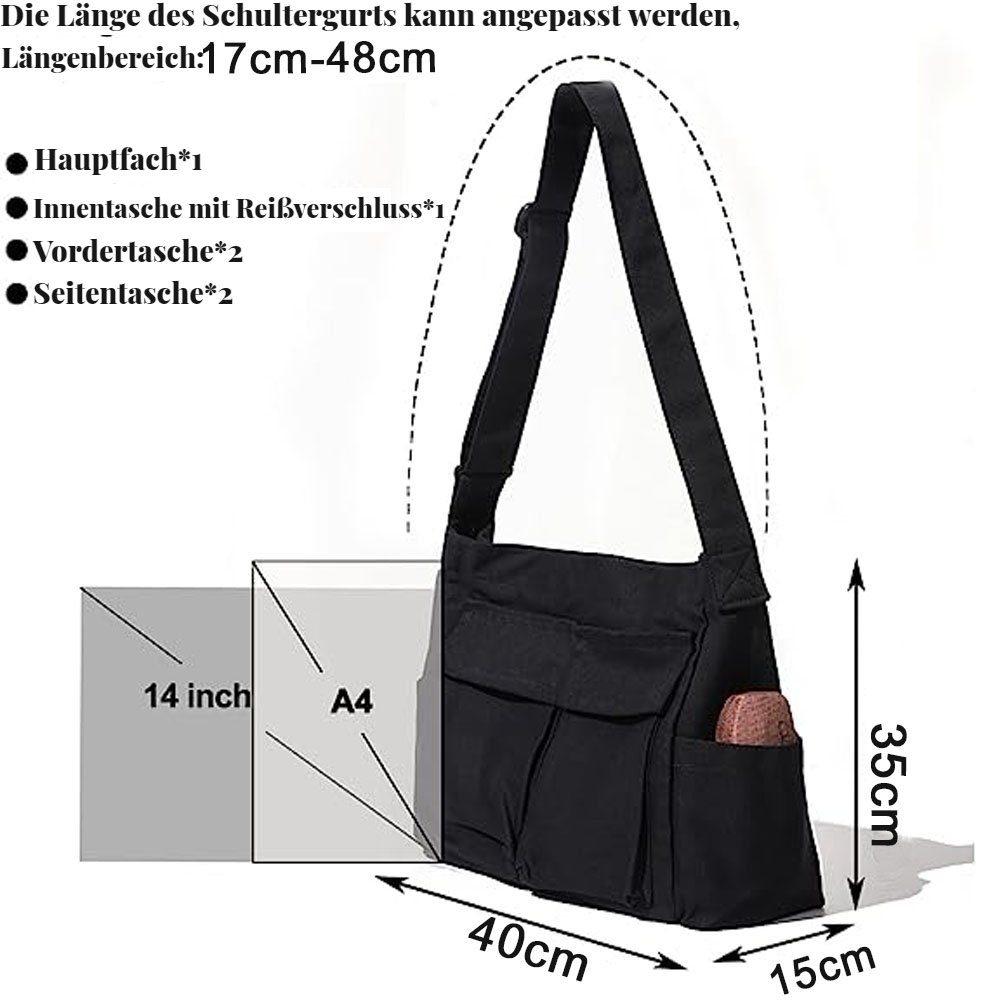 VIVIHEYDAY Schultertasche Umhängetasche Canvas-Crossbody großem Fassungsver günstig online kaufen