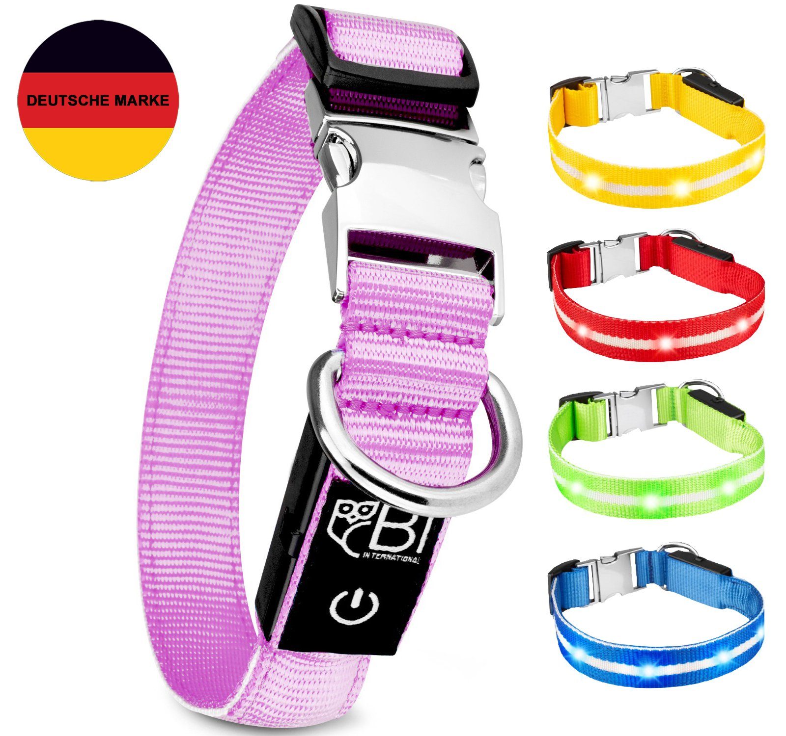 Petsation Hunde-Halsband Leuchthalsband für Hunde [Das Original] Leuchtendes LED Hundehalsband