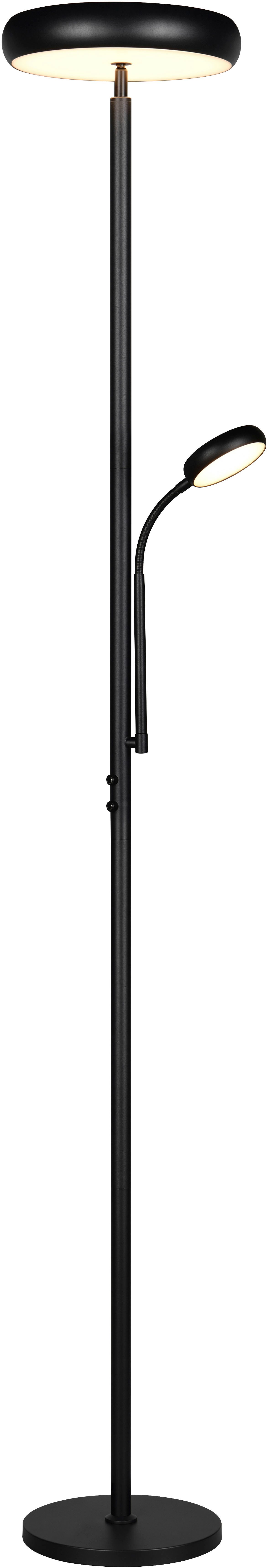 Reality Leuchten LED Stehlampe PALERMO, LED Stehleuchte mit Fernbedienung, 27,5W 2000 Lumen CCT, CCT - über Fernbedienung, Dimmfunktion, Lesearm, Memoryfunktion, getrennt schaltbar, LED fest integriert, warmweiß - kaltweiß, dimmbar, Lichtfarbe einstellbar 3000-6000K warm-/kaltweiß, Höhe 183 cm