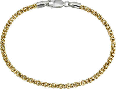 SilberDream Silberarmband SilberDream Armschmuck 19cm gold silber (Armband), Damen Armband ca. 19cm, 925 Sterling Silber, vergoldet (Gelbgold 333)