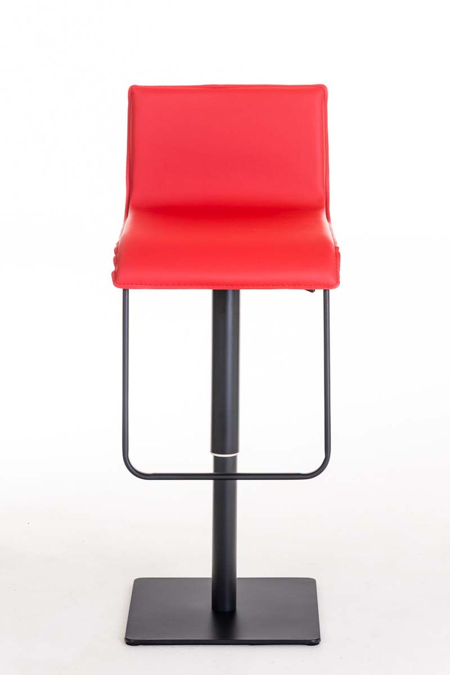 TPFLiving Barhocker Lima (mit Fußstütze - Metall 360° - Hocker Kunstleder & Theke höhenverstellbar Sitzfläche: Küche), drehbar für matt - Rot - schwarz