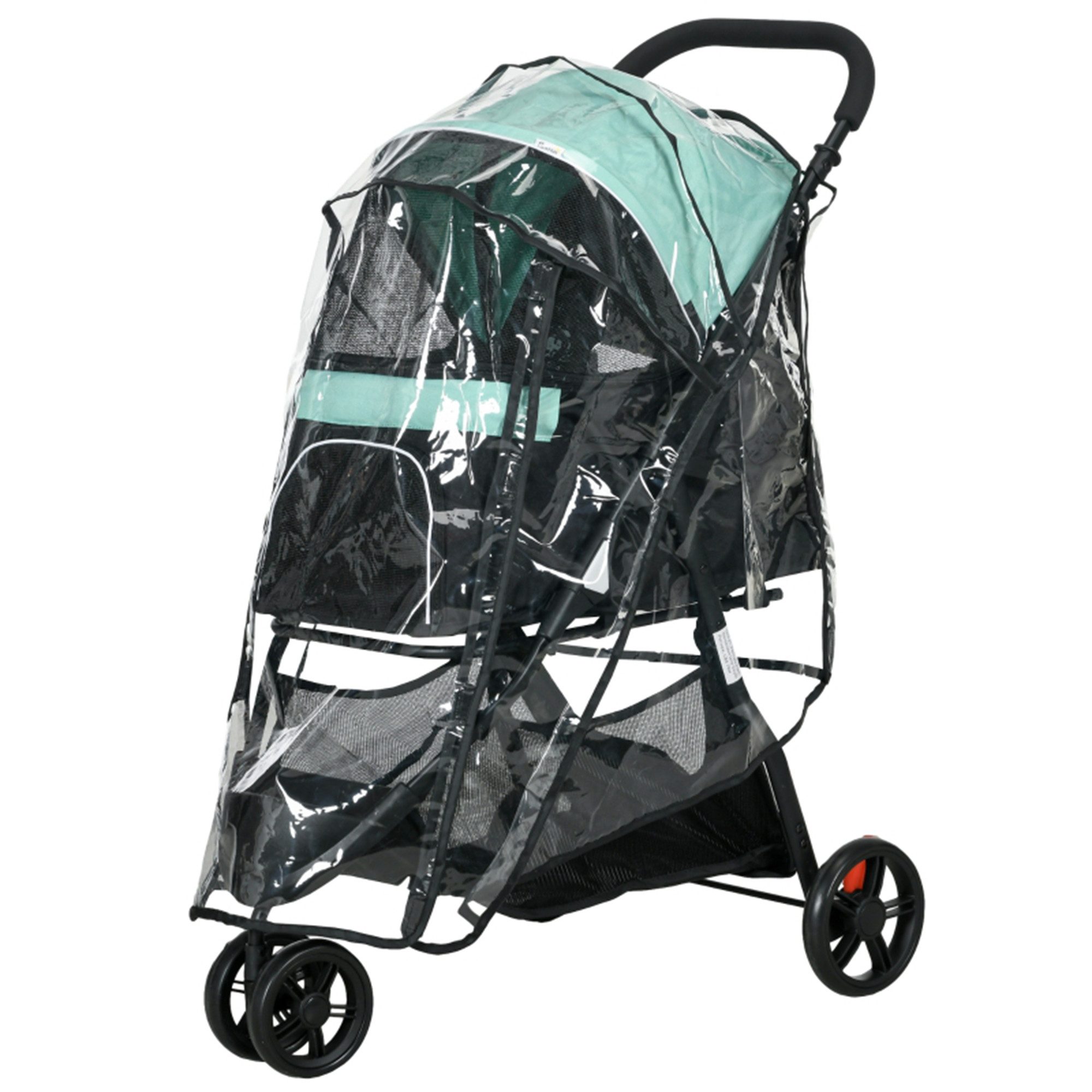 MC Star Hundebuggy Haustierbuggy, klappbar, mit Regenschutz, 2 Getränkehalter, (Blau + Grün)