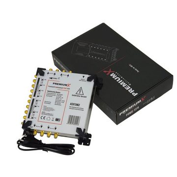 PremiumX SAT-Multischalter Multischalter Set 17/8 Multiswitch SAT 4x Quattro LNB 48x F-Stecker