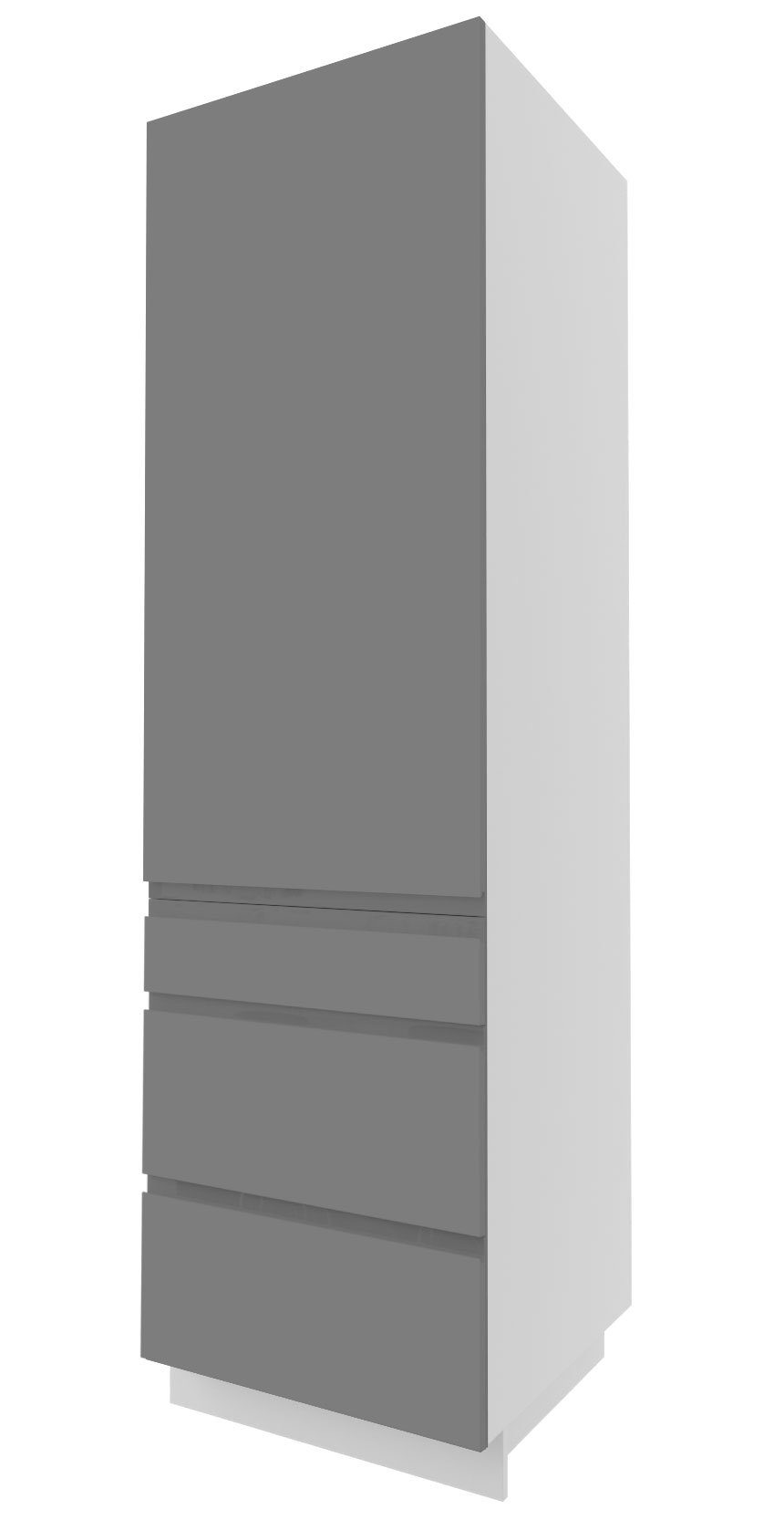 Feldmann-Wohnen Vorratsschrank Avellino 60cm Front-, Korpusfarbe & Ausführung wählbar grifflos (Teilauszug) dust grey Acryl matt