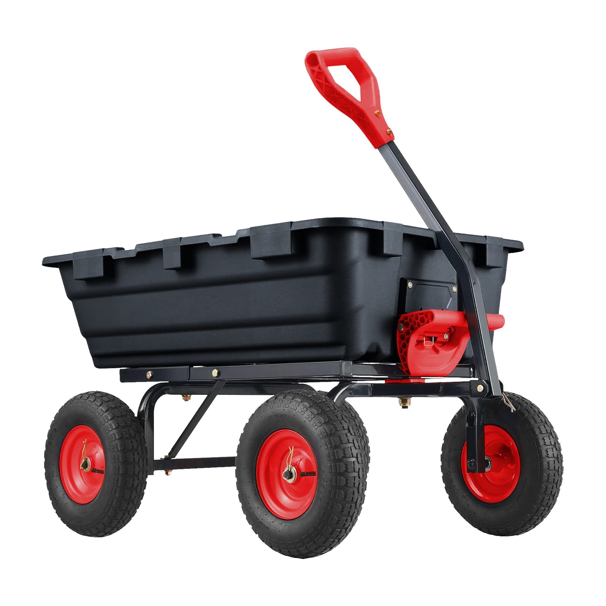 GarveeMore Schubkarre Gartenkarre, 400 kg Tragkraft, schwarz, mit 180° verstellbarem Winkel, Gummigriff & verstärktem Rahmen