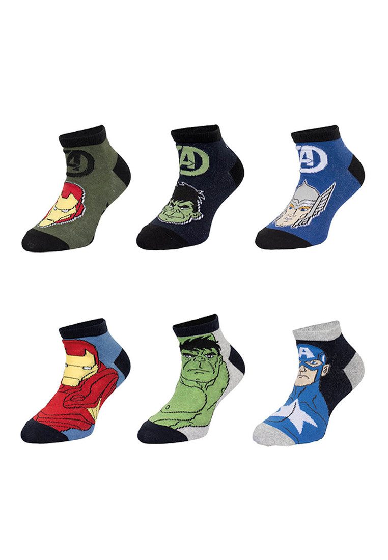The AVENGERS Socken Marvel Jungen Sneaker Socken 6er Pack mit Superhelden-Motiv (6-Paar)