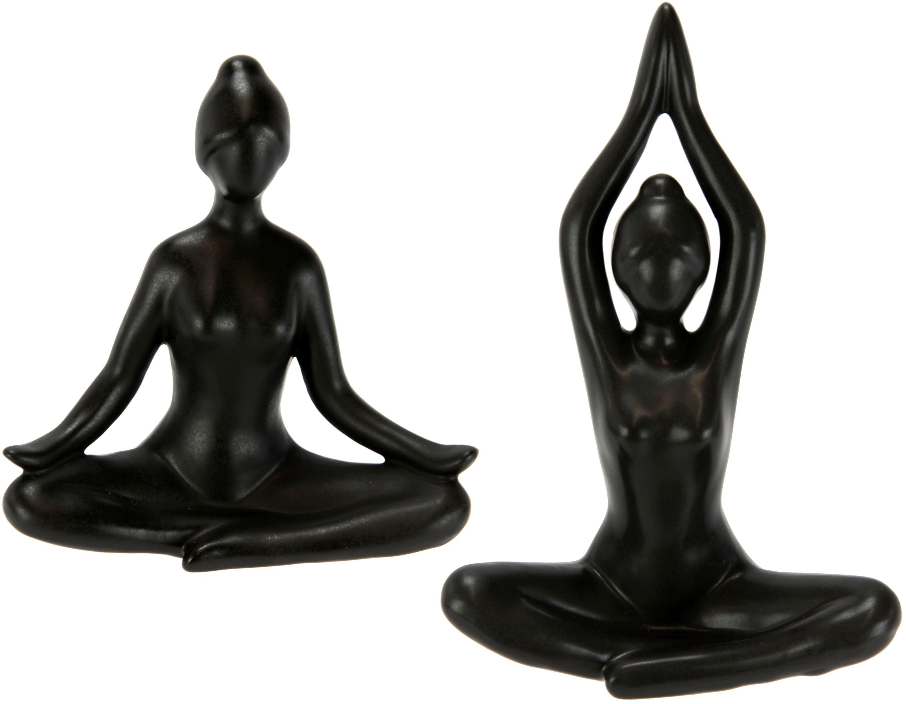 I.GE.A. Dekofigur Yoga-Frau, 3er Set, Yogafigur, Yogaskulptur