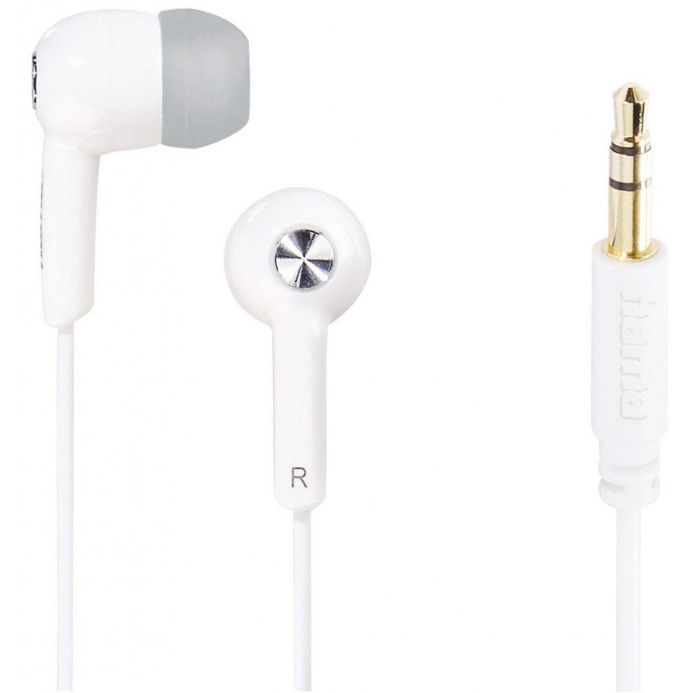 Hama Hama Gloss In-Ear-Kopfhörer mit Kabel weiss In-Ear-Kopfhörer (Hochwertiger Klanggenuss, Hochwertiger Klanggenuss)
