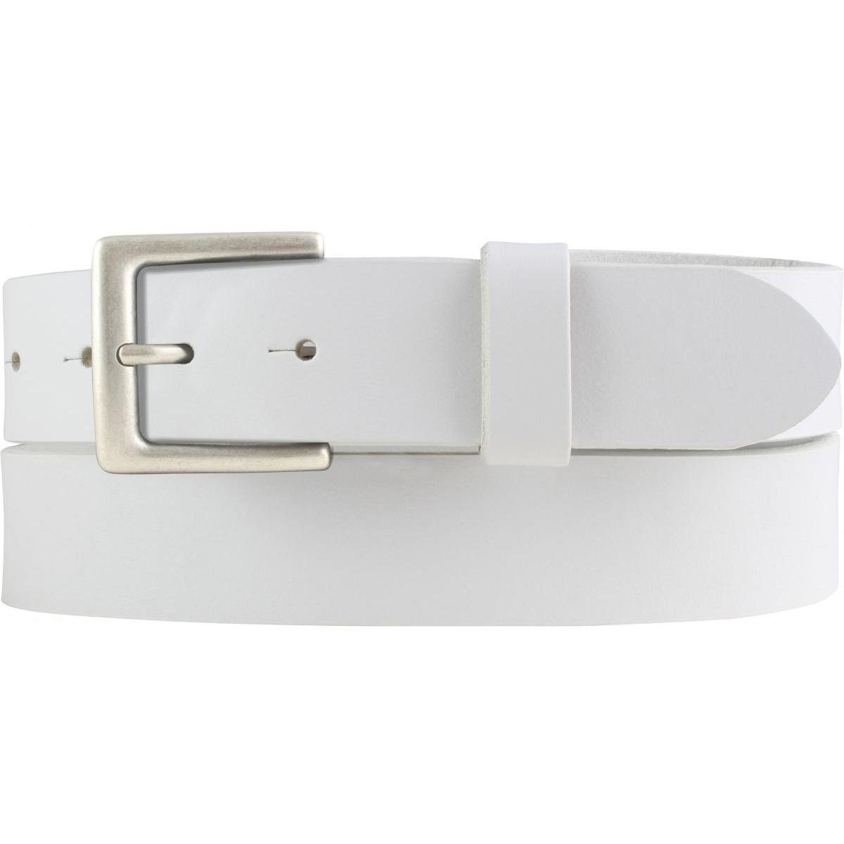 BELTINGER Ledergürtel Gürtel aus Vollrindleder mit altsilberner Gürtelschließe 3,5 cm - Jean (1-St)
