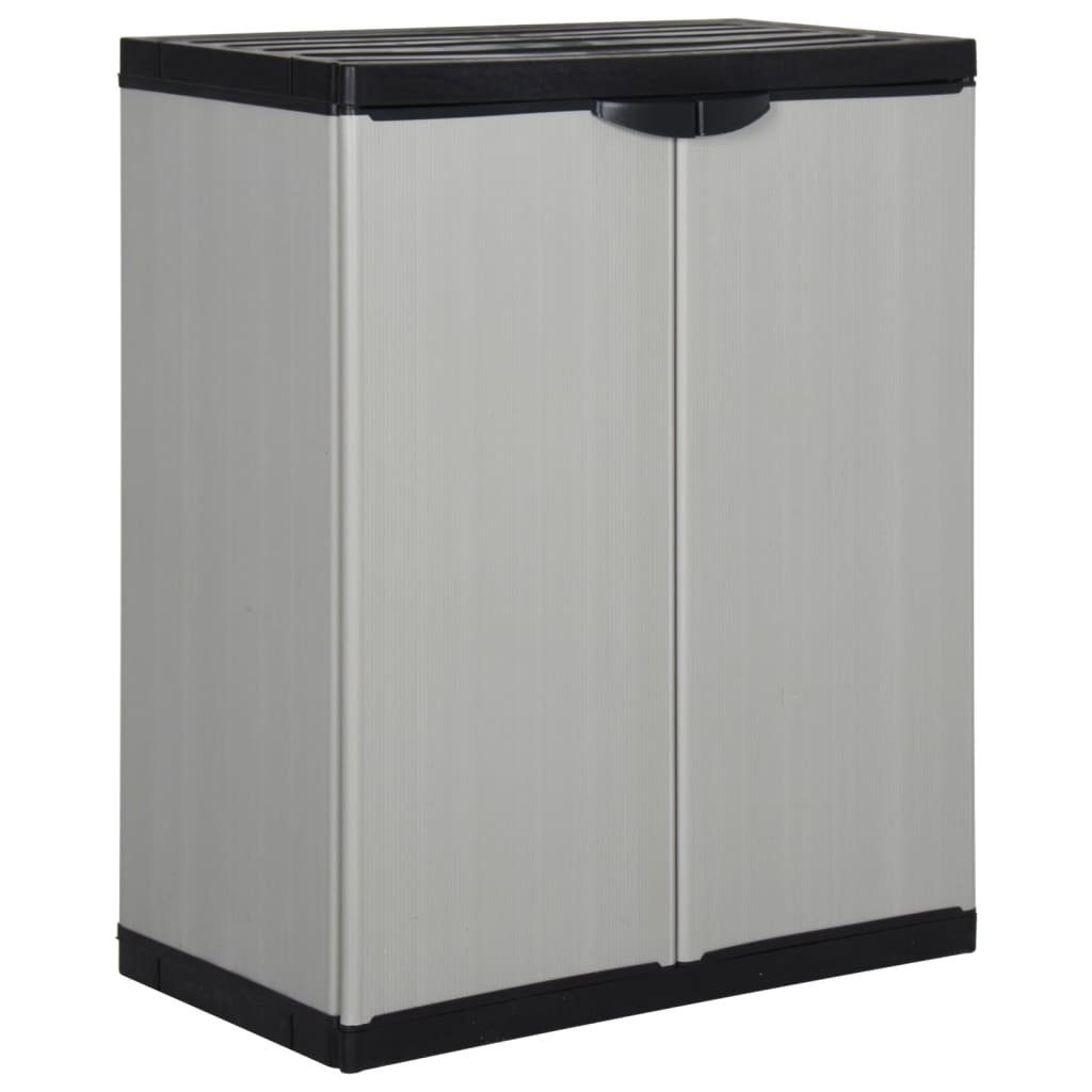 vidaXL Mehrzweckschrank Garten-Lagerschrank mit 1 Boden Grau und Schwarz 68x40x85 cm (1-St)