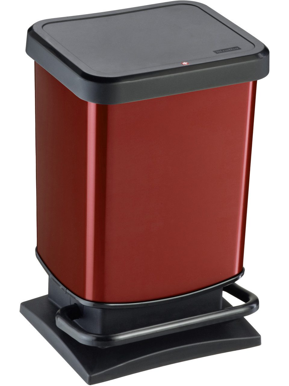 ROTHO Mülleimer Rotho Treteimer Paso 20 L metallic rot, Abfalleimer, Abfallbehälter