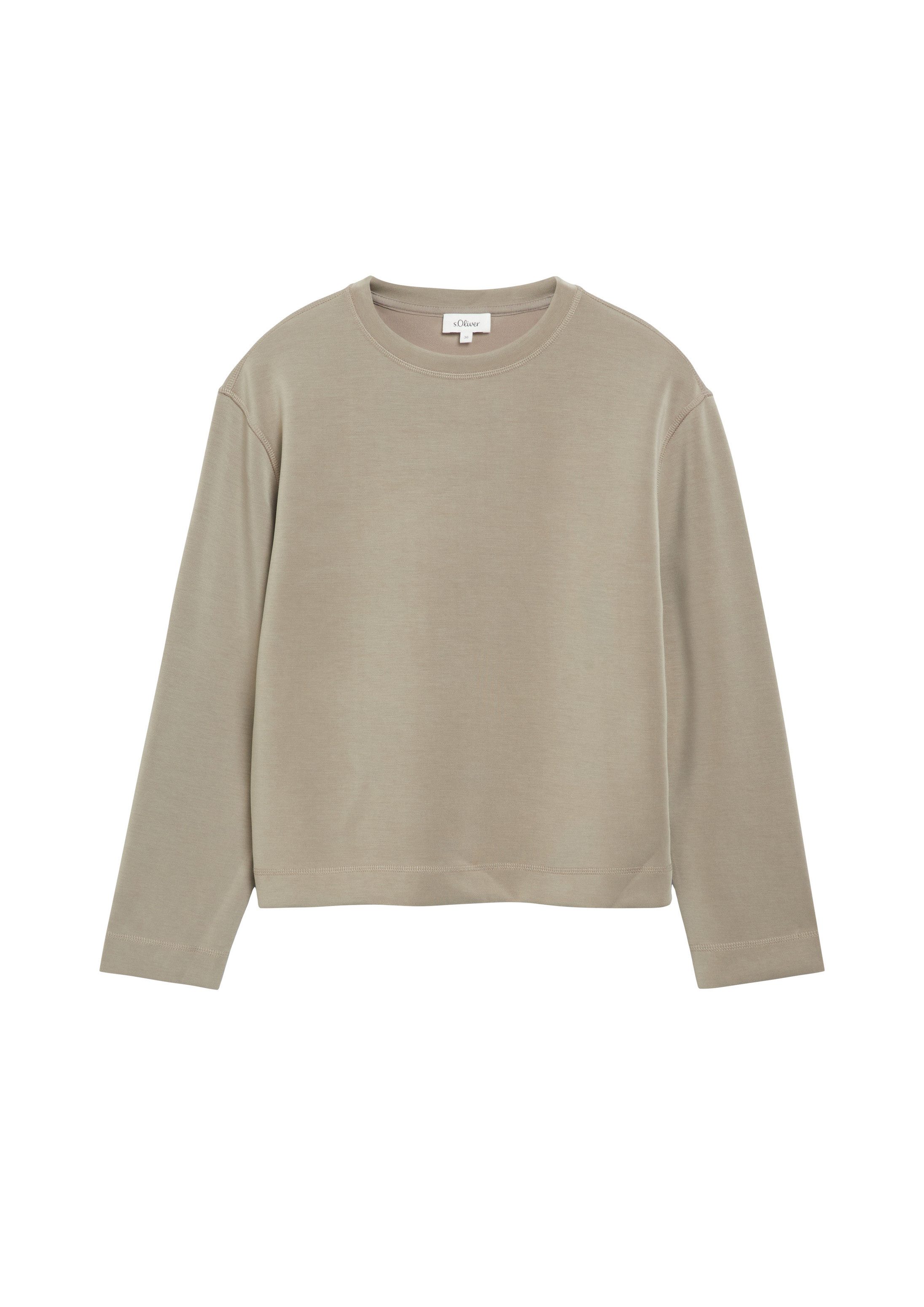 s.Oliver Sweatshirt Sweatshirt Scuba-Sweatshirt mit weitem Arm