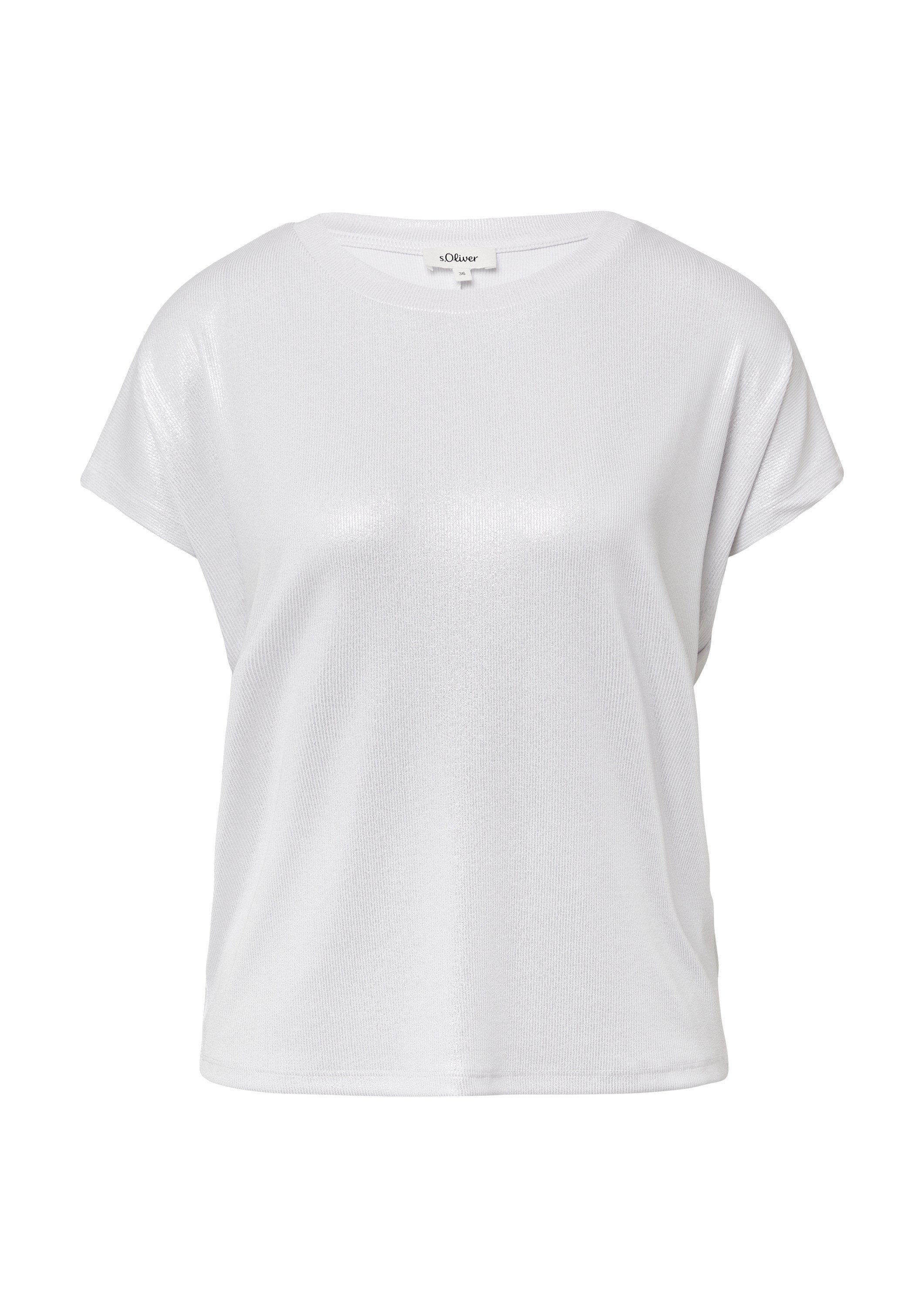 s.Oliver Kurzarmshirt T-Shirt Schimmerndes T-Shirt mit günstig online kaufen