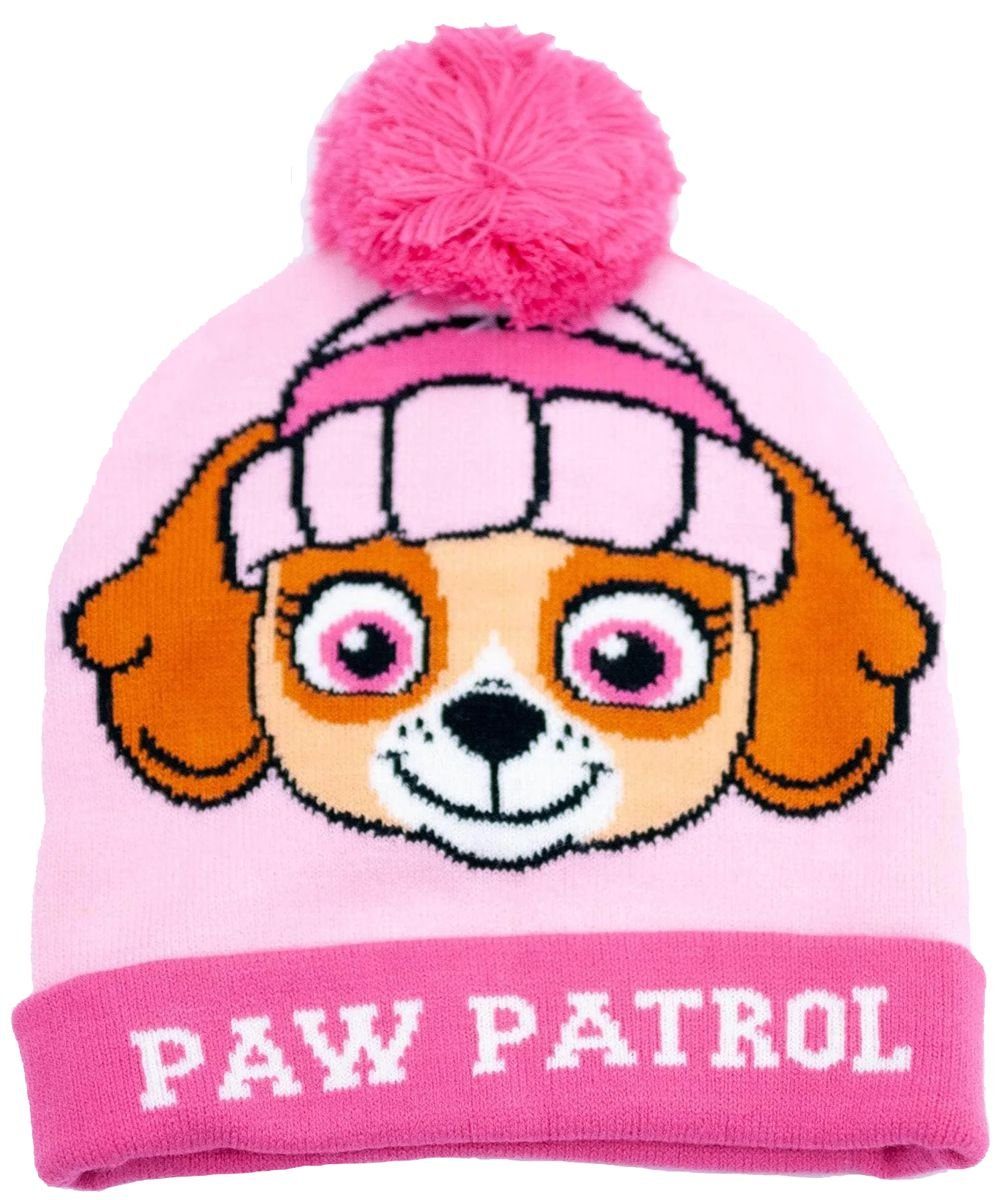 PAW PATROL Bommelmütze Paw Patrol Mädchen Pudelmütze warme Mütze Kindermütze