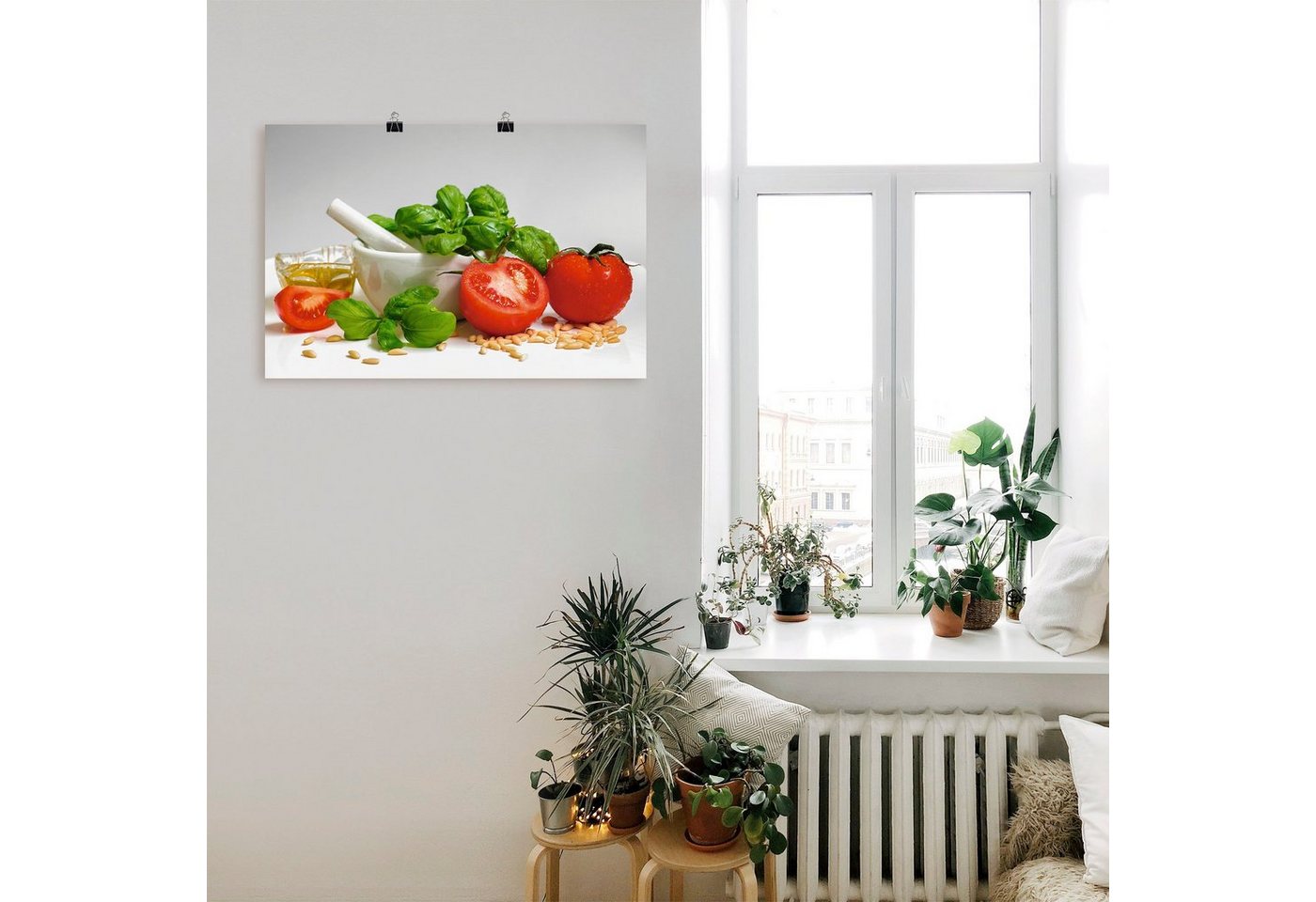 Artland Wandbild »Bereit für Pesto«, Lebensmittel (1 Stück), in vielen Größen & Produktarten - Alubild / Outdoorbild für den Außenbereich, Leinwandbild, Poster, Wandaufkleber / Wandtattoo auch für Badezimmer geeignet-HomeTrends