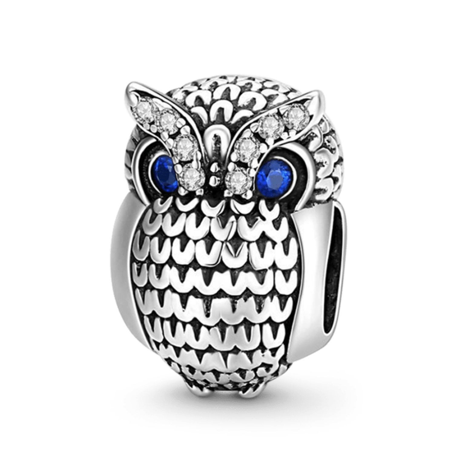 Gnoce Bead Gnoce Charm Eule FLC132 Silber